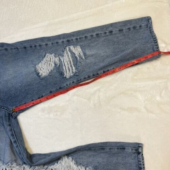 Twelve by Ontwelfth High Rise Boyfriend Jeans Distressed Straight Leg - Picture 9 of 10